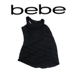 Bebe Black Tier Top. Sz M